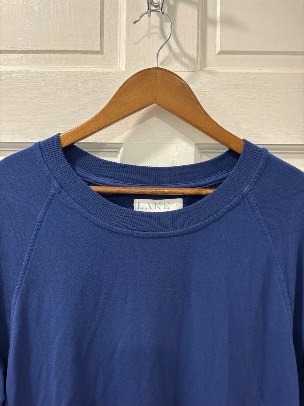 Lake DreamModal Relax Long Sleeve French Terry Lounge Pajama Shirt Size L Blue